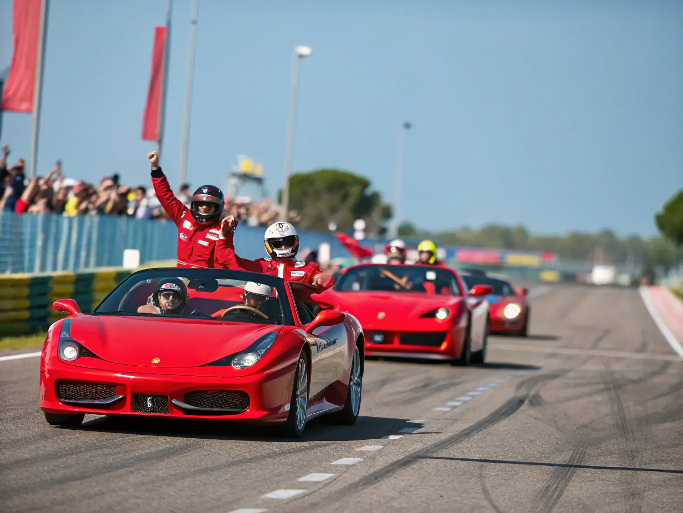 A vibrant image capturing the excitement of a local motor sport event organized by ECURIE VESUBIENNE AUTOMOBILE, showcasing participants and spectators enjoying the race.