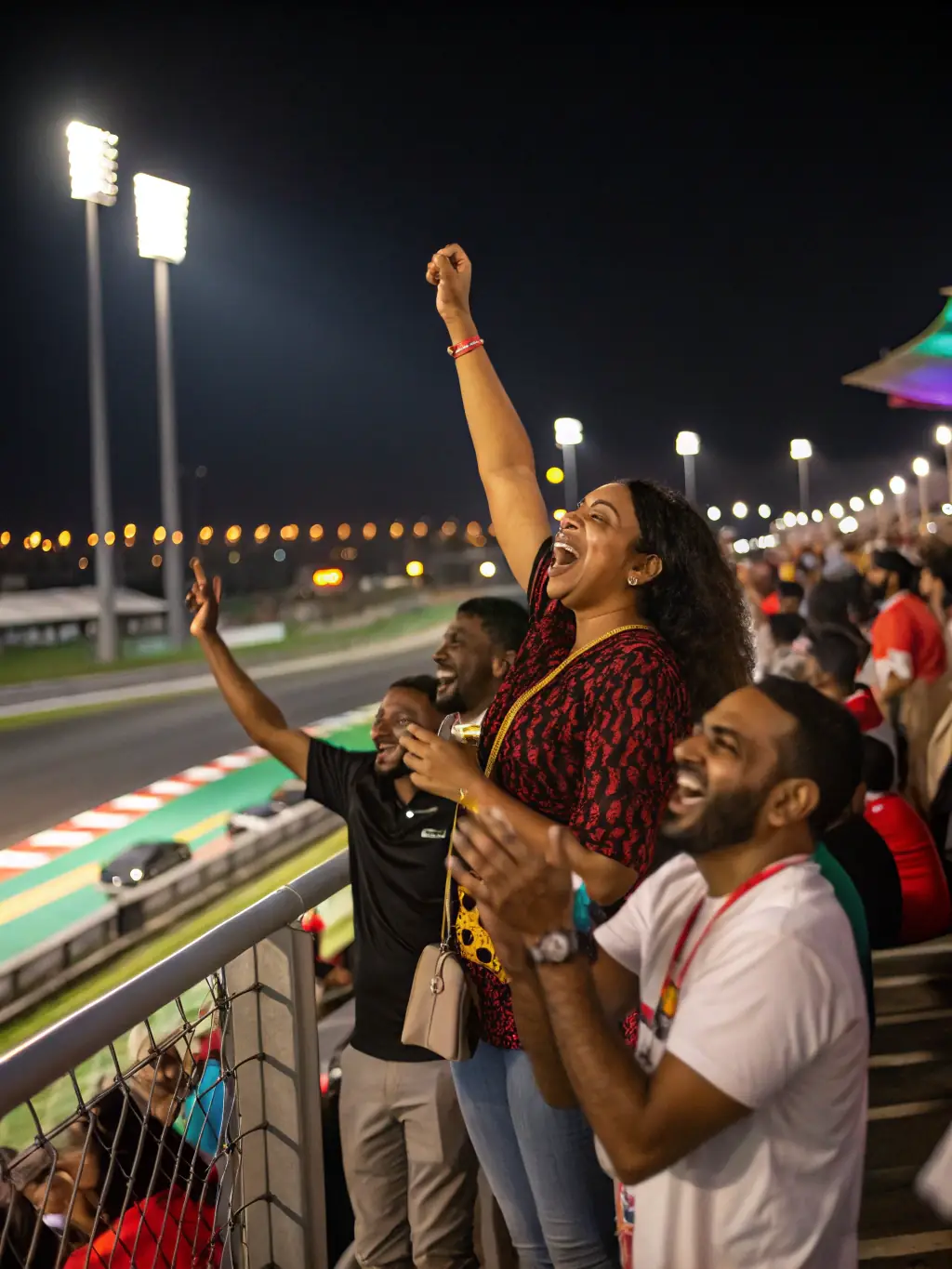 A high-quality photo of a diverse group of people participating in a motorsport event organized by ECURIE VESUBIENNE AUTOMOBILE, showcasing the club's inclusive and community-focused environment.